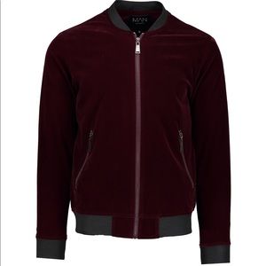 New. BooHooMan. Velour Bomber, large.